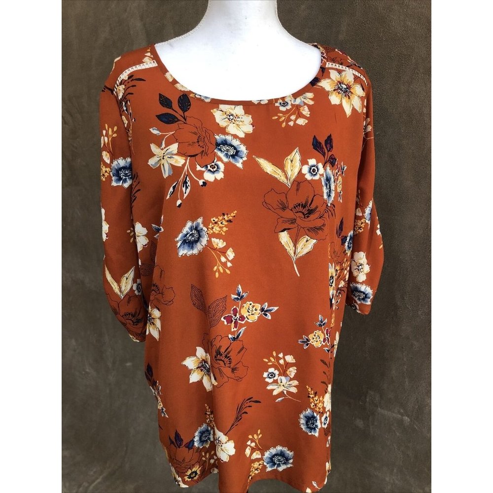 Cure Short Sleeve Top Blouse Plus Size 2X
